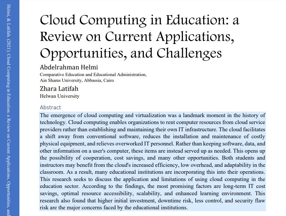 cloud computing in education pdf